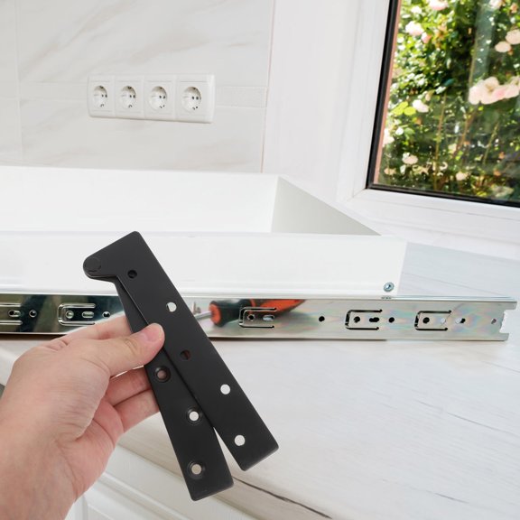 GAXIRE 2Pcs Black Sturdy Rotatable Pivot Hinges Detachable Hidden Hinges for Door and Window Use