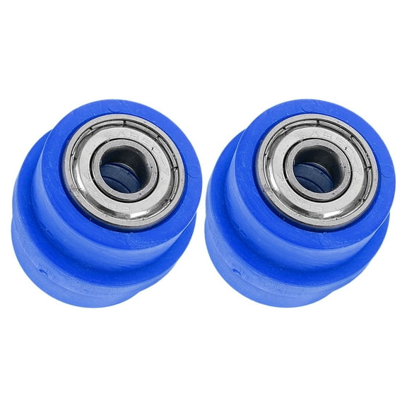 GAXIRE 2Pcs Blue Motorcycle Chain Tensioner Wheels Precise Durable Chain Guide Rollers Easy Installation