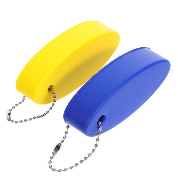 GAXIRE 2Pcs Blue Yellow Pu Zinc Alloy Floating Keychain for Boat Owners