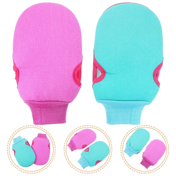 GAXIRE 2Pcs Body Scrubber Exfoliating Gloves in Assorted Colors Lightweight and Sturdy for Shower Use