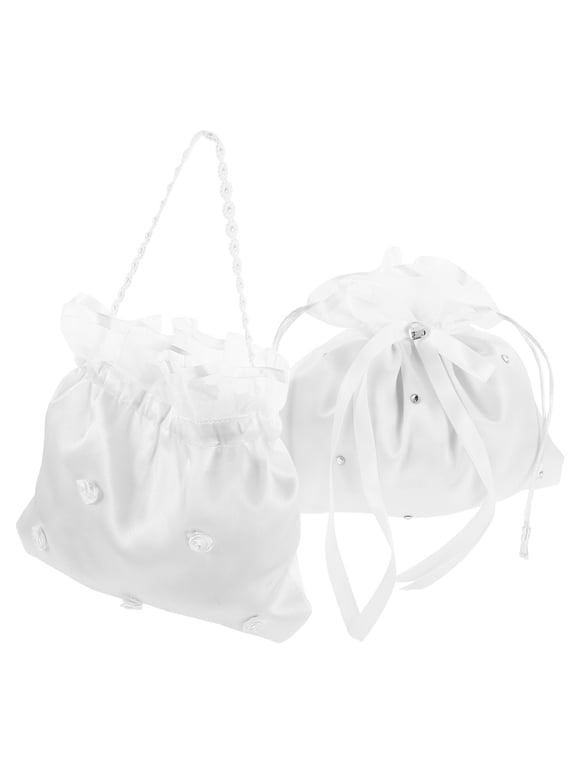 2Pcs Bride Tote Bag Wedding Clutch with Floral Design Perfect Bridal Handbag for Ceremony