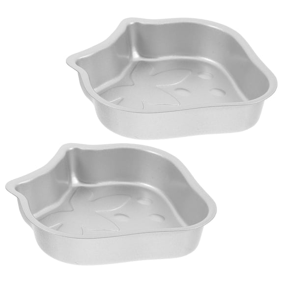GAXIRE 2Pcs Cake Baking Form Silver Strawberry Mousse Cake Dessert Bake Mold Easy Release Families