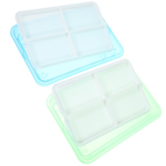 GAXIRE 2Pcs Cat Grass Box Plastic for Pet Owners 10.4X6.9X2.0in