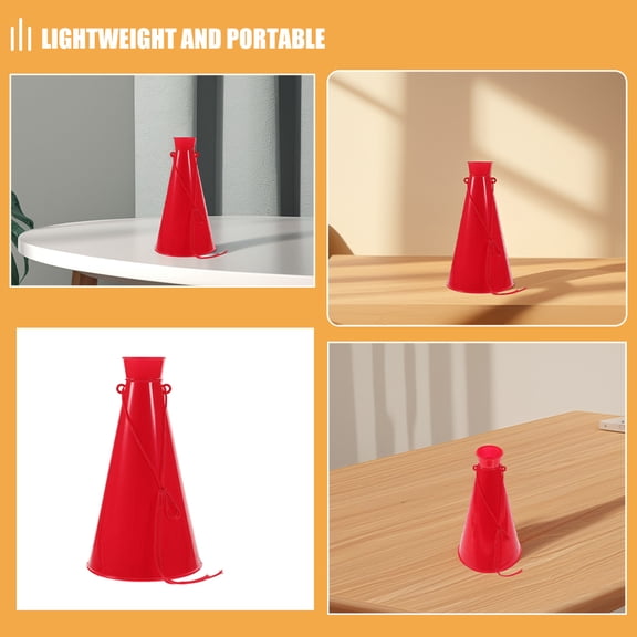 GAXIRE 2-Pack Red Plastic Cheer Megaphones for Sports Events and Parties, Voice Amplifiers Bulk Set