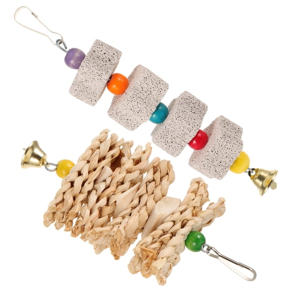 GAXIRE 2Pcs Pet Bird Parrots Toy Parrot Grinding Calcium Supplement Cuttlefish Bone Cage Enrichment