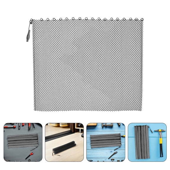 GAXIRE 2Pcs Decorative Fireplace Screen Black Metal Mesh Curtain with Heat Barrier