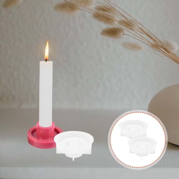 GAXIRE Set of 2 White Candlestick Molds for Candle Making, Perfect for Crafting and Home Decor Projects