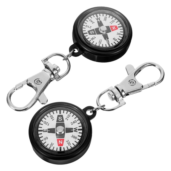 GAXIRE 2Pcs Durable Alloy Outdoor Compass Keychain for Hiking Backpacking Camping and Everyday Use