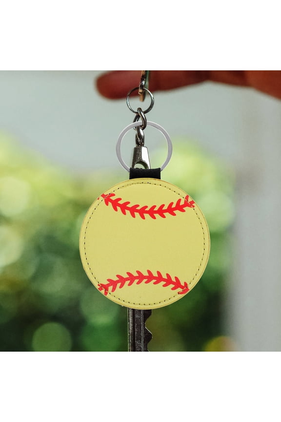 2Pcs Durable Yellow Baseball Softball Keychain Crafted for Chic Bag Accessories and Decoration