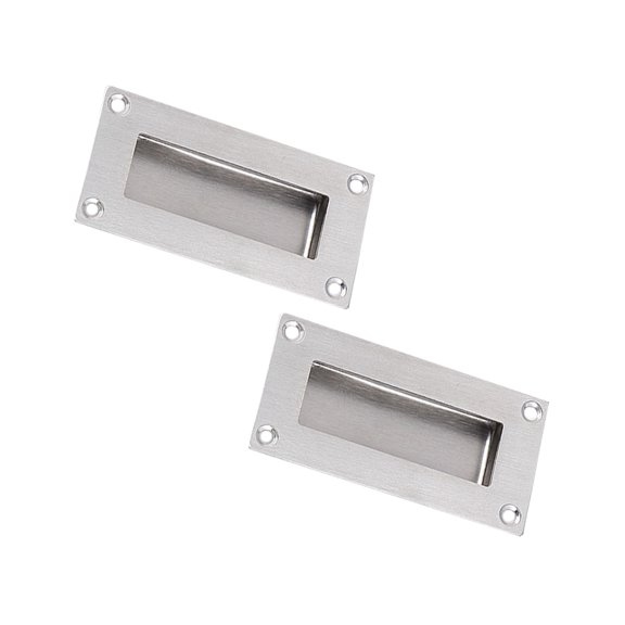 GAXIRE 2Pcs Easy Install Plated Silver Aluminum Alloy Invisible Handle Cabinet Door Knob