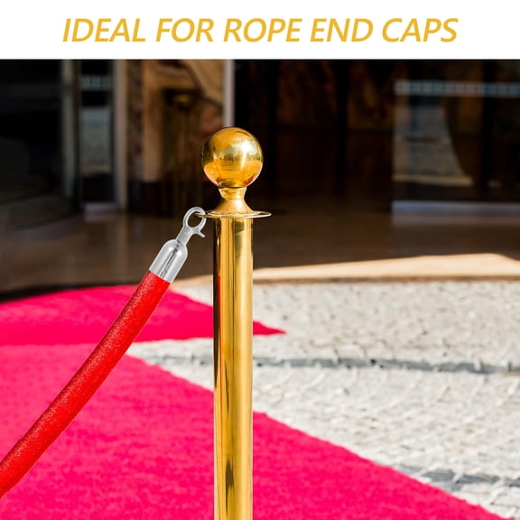 GAXIRE 2-Pack Zinc Alloy Barriers with Rope End Stops, Easy Installation for Event Organizers and Safety