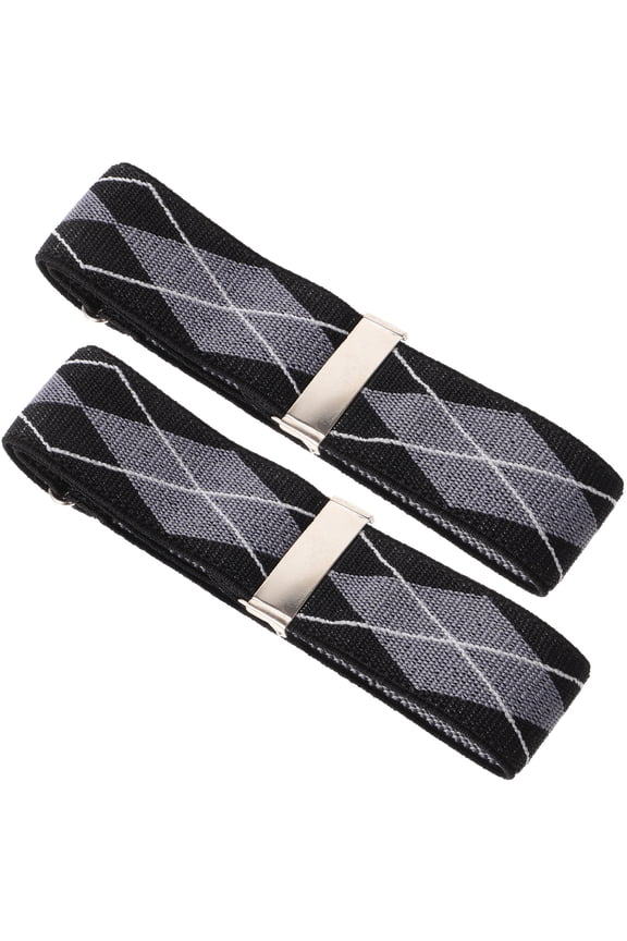 2-Pack Adjustable Elastic Arm Bands with Metal Webbing for Secure Shirt Sleeve Holding, 17.68 x 1.38 x 0.20 inches