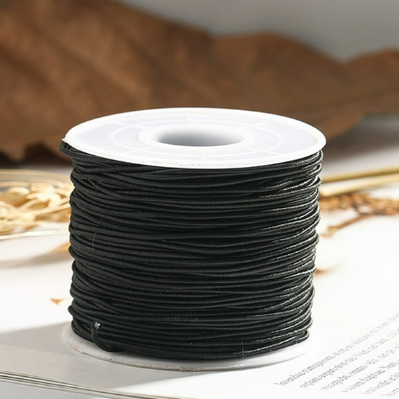 GAXIRE 2-Pack Elastic Jewelry Thread for Beading Projects, Black and White Stretch Cord for Jewelry Making Crafts