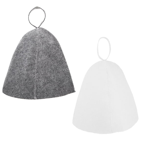 GAXIRE 2Pcs Felt Sauna Hats for Bathing Assorted Colors Breathable Lightweight Reusable Shower Caps
