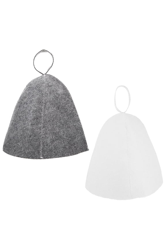 2Pcs Felt Sauna Hats for Bathing Assorted Colors Breathable Lightweight Reusable Shower Caps
