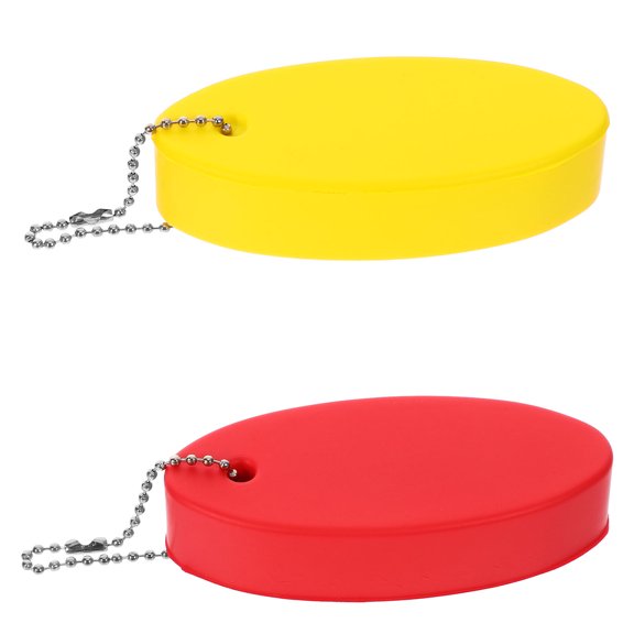 GAXIRE 2Pcs Floating Key Ring for Boating and Outdoor Activities Yellow Red Pu Zinc Alloy 3.5x1.6x0.8in