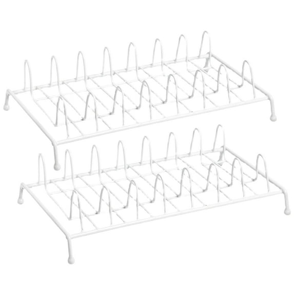 GAXIRE 2-Piece Iron Kitchen Dish Rack Set, Rectangular Shape, and Space-Saving Organizer for Plates and Utensils
