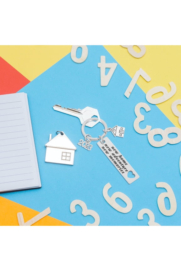 2-Pack Housewarming Keychains Set 5X1.2CM Decorative Our First Home Keyrings for New Homeowners