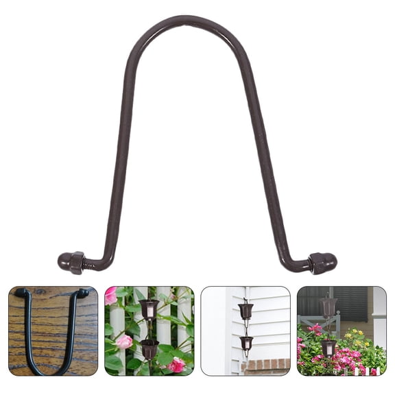 GAXIRE 2Pcs Metal Rain Chain Hooks Downspout Adapter Durable Black for Outdoor Rain Chain Installation