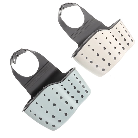 GAXIRE Adjustable Thickened Double-Layer Kitchen Sink Basket Storage Holder 2 Pieces