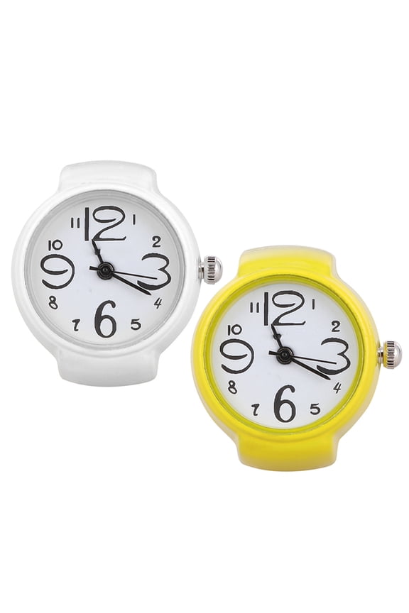 2Pcs Novelty Watch Ring with Precise Quartz Movement and Unique Chic Design