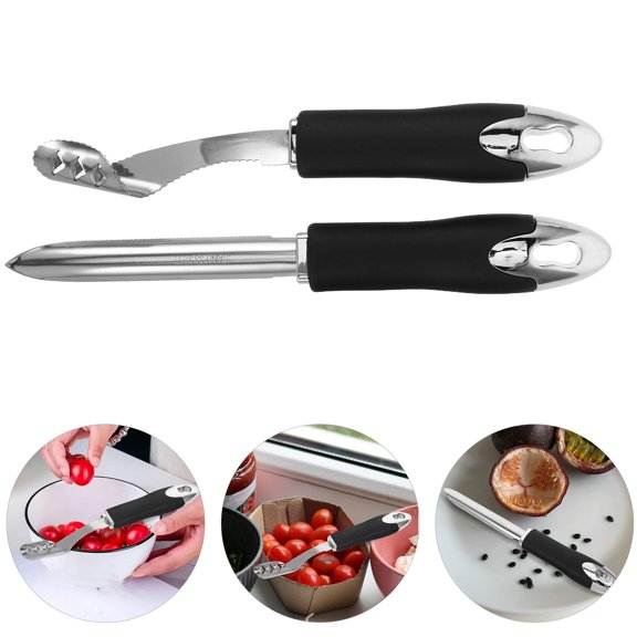 GAXIRE 2pcs Serrated Edges Corer Tool Stainless Steel for Food Preparation and Cooking