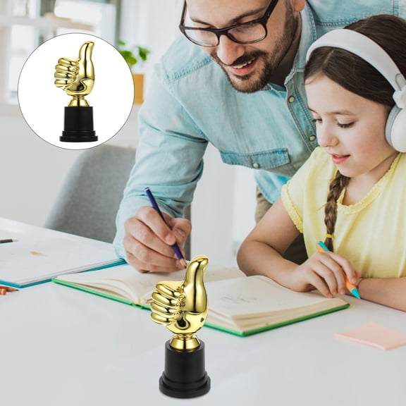 GAXIRE 2Pcs Plastic Trophy Model in Golden Color Decorative Award Trophy for Adults