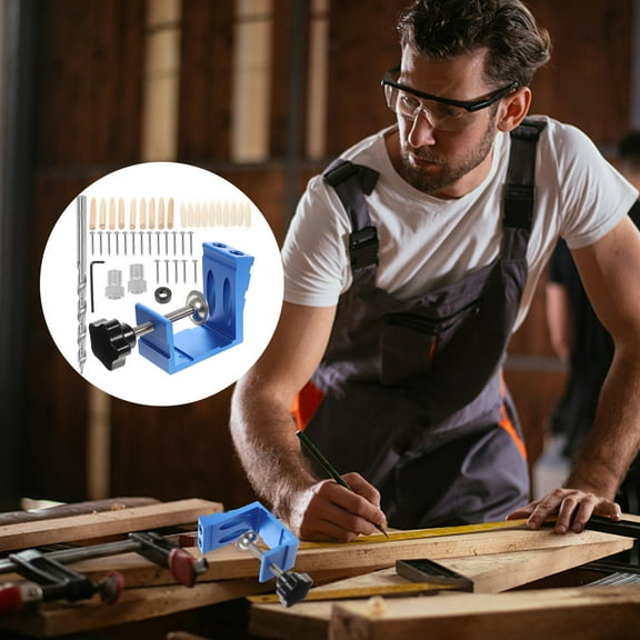 GAXIRE Cabinet Hardware Jig Pocket Hole Jig Iron 1 Set