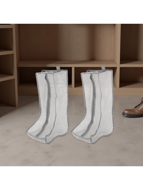 White PVC Boot Protector Large Capacity Shoe Organizer 2 Pieces