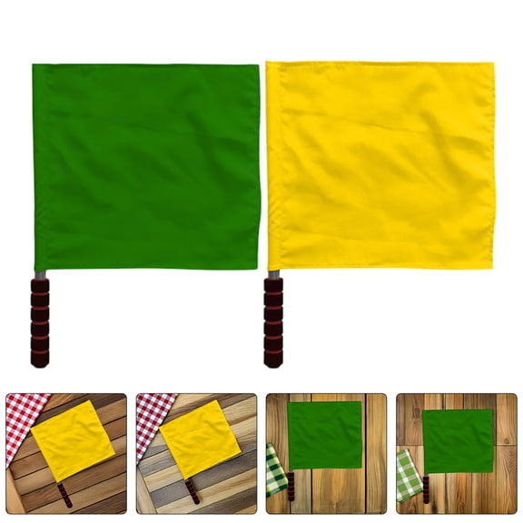 GAXIRE 2Pcs Portable Handheld Flags with Rounded Corners for Safe Sports and Traffic Signaling