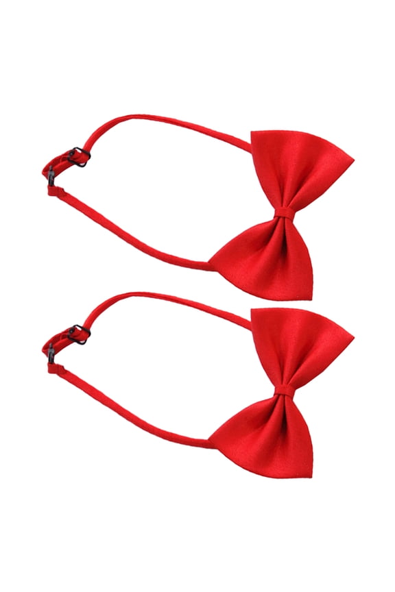 2-Pack Red Pre-Tied Polyester Bow Ties for Men, Wedding, Party, Formal, Bachelor Accessories