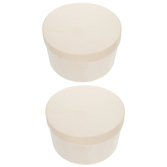 GAXIRE 2-Pack Round Beige Cheesecake Boxes 13.5x13.5x5 Inches for Easy Transportation and Storage
