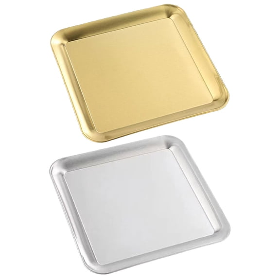 GAXIRE Plates Barbecue Plates Silver 2Pcs