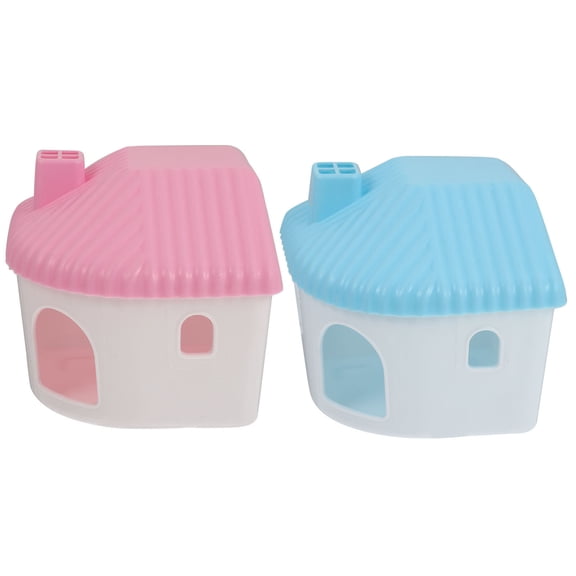 GAXIRE 2-Pack Small Animal Houses Plastic Pet Hideout with Fun Design for Hamsters Gerbils Mice and Small Pets