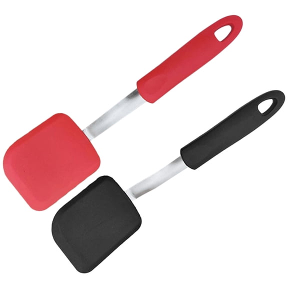 GAXIRE 2Pcs Small Silicone Kitchen Spatula with Hanging Hole for Easy Storage