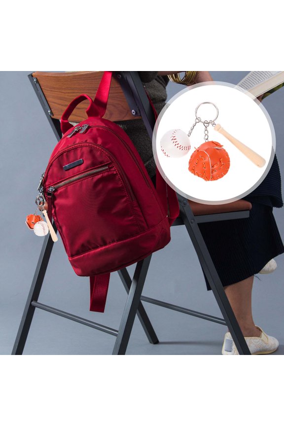 Sports Keychain Wooden Material 2Pcs