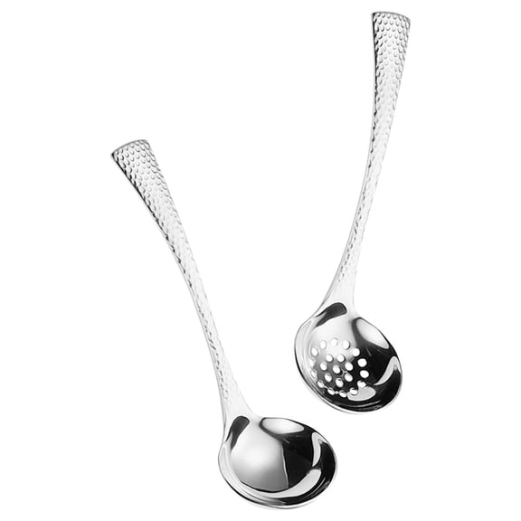 GAXIRE 2-Piece Stainless Steel Soup Scoop Set with Wide Bowl for Kitchen Cooking and Serving