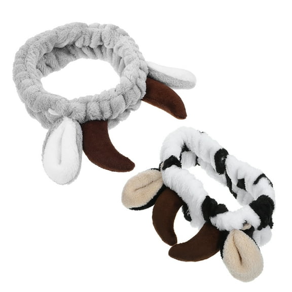 GAXIRE 2Pcs Spa Headbands with Animal Designs, Soft Cosmetic Headbands for Makeup, Skincare, and Facial Application