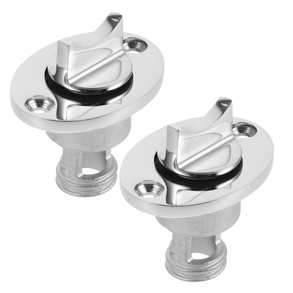 GAXIRE Boat Bilge Drain Plug, Heavy Duty Stainless Steel, Plated Silver, Reliable Marine Hardware, 2Pcs