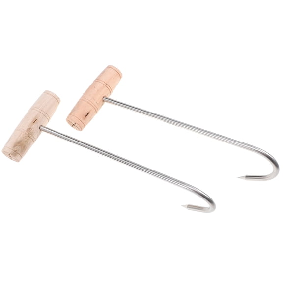 GAXIRE Stainless Steel T-Shaped Hooks for Grocery Store Displays, 2-Pack Hanging Hooks for Retail Use