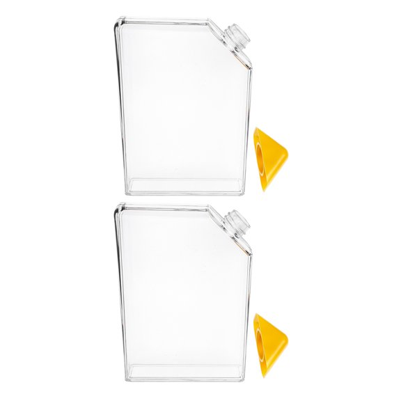 GAXIRE 2Pcs Transparent Flat Slim Plastic Water Bottles Unique Triangle Cap for Purse and Travel