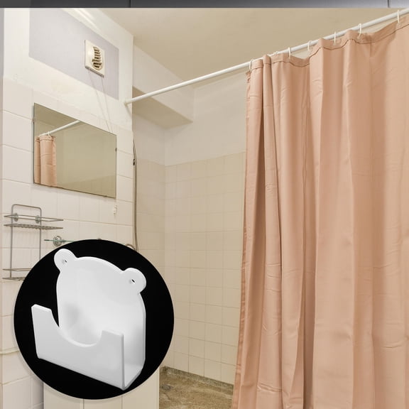 GAXIRE 2Pcs Versatile Shower Rod Brackets White with Curved Groove for Home Bathroom Use