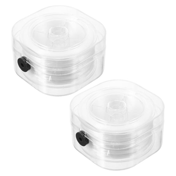 GAXIRE 2-Pack White Elastic Cord Bracelets with Flat Spandex Thread for Jewelry Making, Crafting, Beading, Projects and Accessories