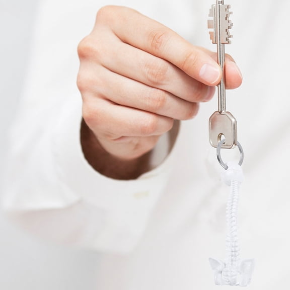 GAXIRE 2-Pack White Plastic Spine Keychains for Biology Study with Unique Educational Model