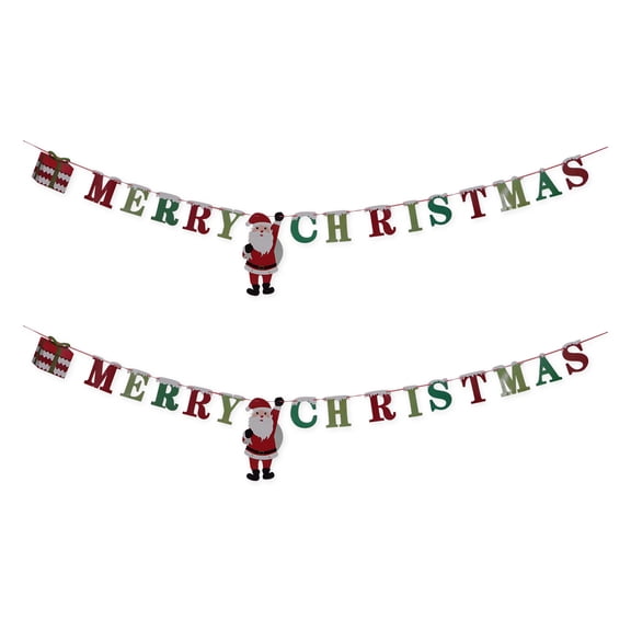 GAXIRE Party Decorative Banner Multi Colored Paper 2Pcs 7.3X15In