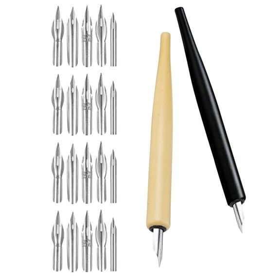 GAXIRE 2Sets Professional Comic Inking Pen with Replaceable Nibs for Home Use and Versatile Art Projects