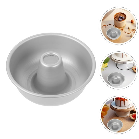 GAXIRE 2pcs Angel Food Cake Pan Set Aluminum Alloy Non-Stick Round Cake Pans for Baking Desserts and Individual Treats
