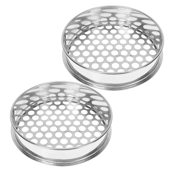 GAXIRE 2pcs Stainless Steel Round Hole Grading Sifter for Gardening Soil Screening and Seed Cleaning