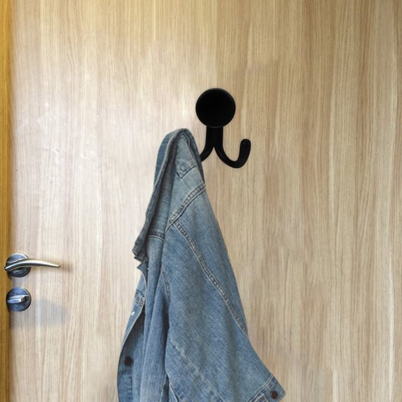 GAXIRE 2pcs Black Zinc Alloy Wall Hook Coat Hangers for Scarves