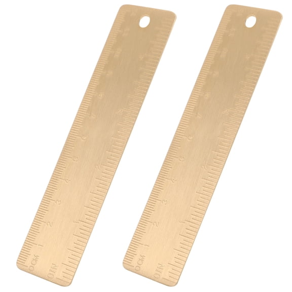 GAXIRE 2-Pack Multifunctional Golden Drawing Rulers, Precision Straightedge Tools for Outdoor Sketching and Art Projects